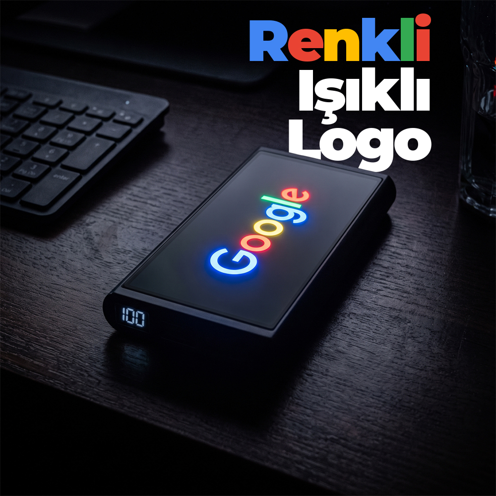 4034 Renkli Işıklı Logo Magsafe Powerbank