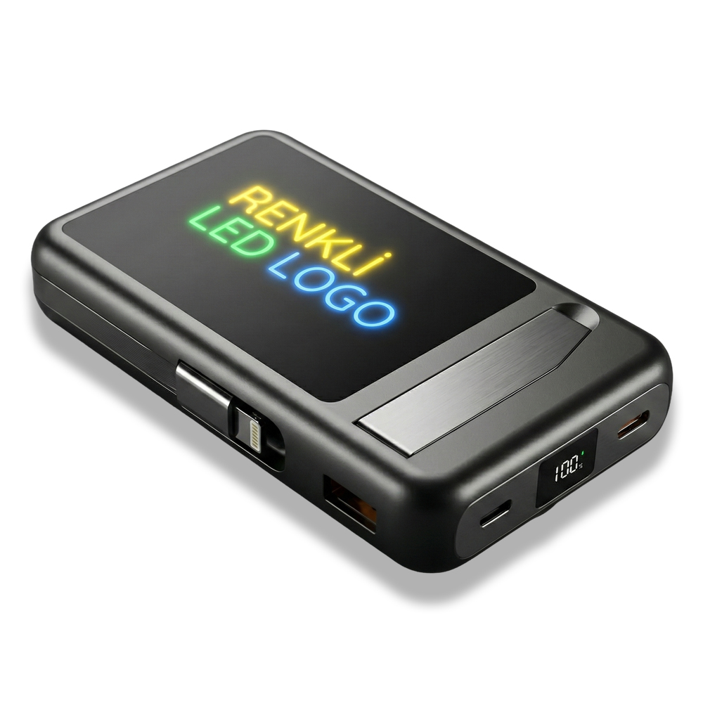 4030 Renkli Işıklı Logo Powerbank - Resim 3