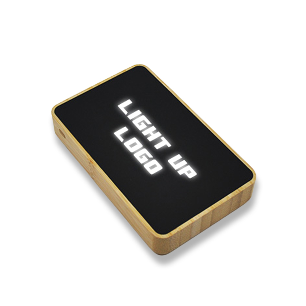 4025 Işıklı Logo Bambu Magsafe Powerbank - Resim 4