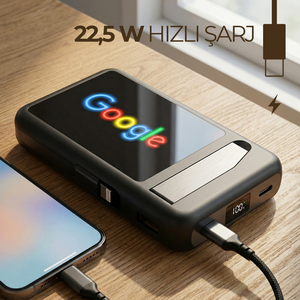 4030 Renkli Işıklı Logo Powerbank - Resim 2